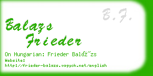 balazs frieder business card